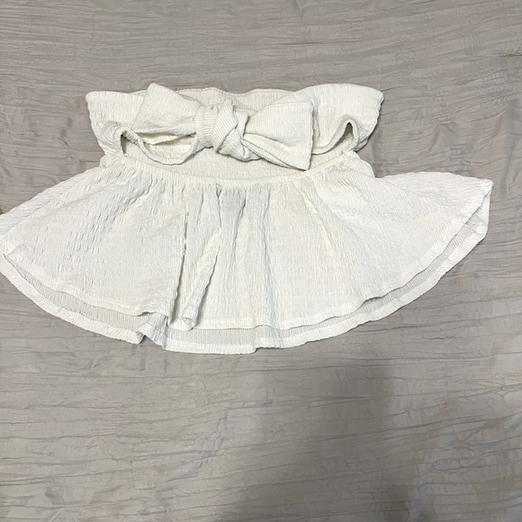 White sleeveless babydoll tube top - Picture 2 of 3